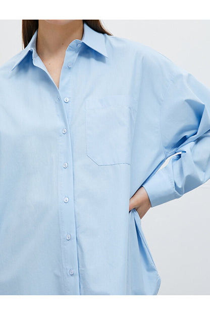 Koton Cotton Oversize Shirt with Pocket