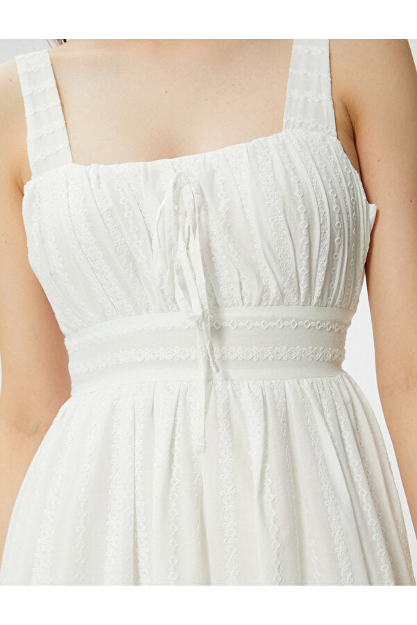 Koton Thick Strap Mini Dress with Cotton Bow Detail - Trend Zone