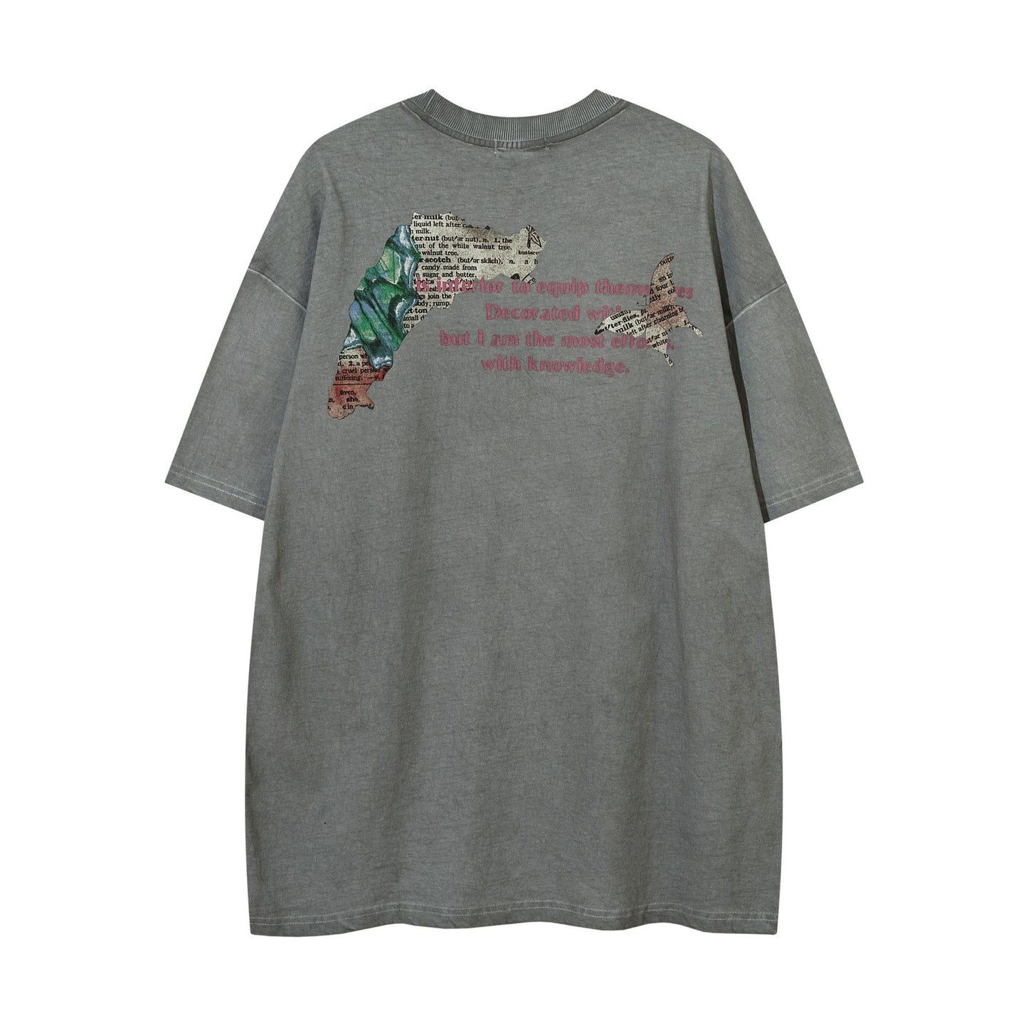 Top Washed-out Vintage Distressed High Street T-shirt
