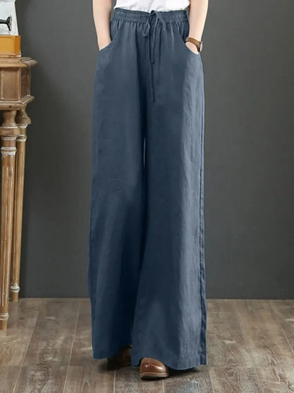ZANZEA Women High Waist Solid Flare Pants - Trend Zone
