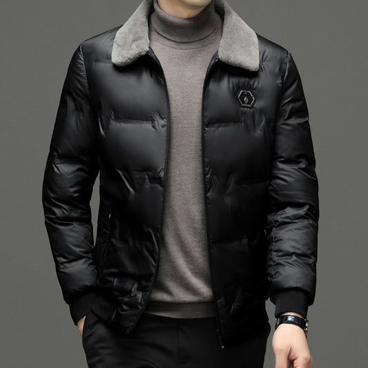 Men's Cotton-padded Jacket Winter Fur Collar Coat - Trend Zone