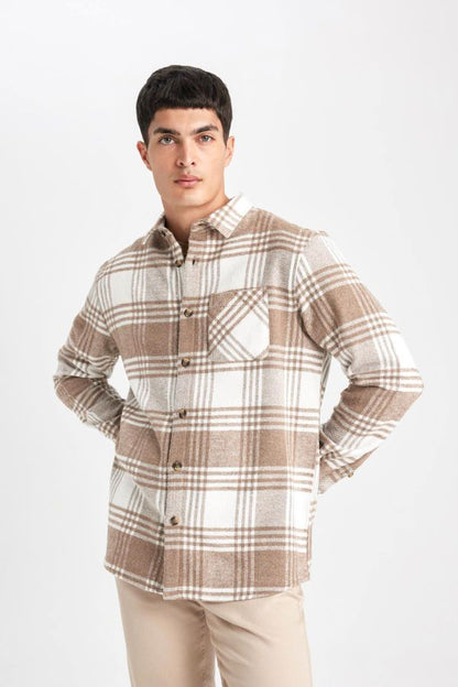 DeFacto Checkered Long Sleeve Shirt