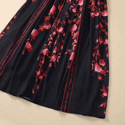 Printing Flower Sleeveless Dress