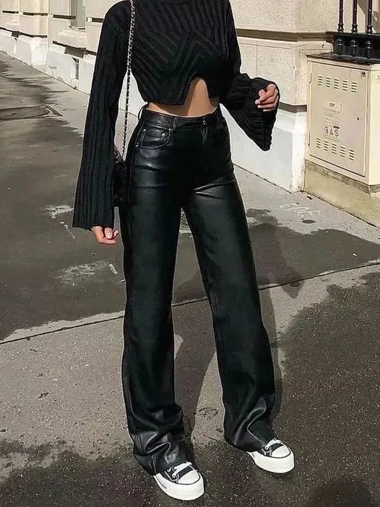 High Waist Sexy PU Leather pants - Trend Zone