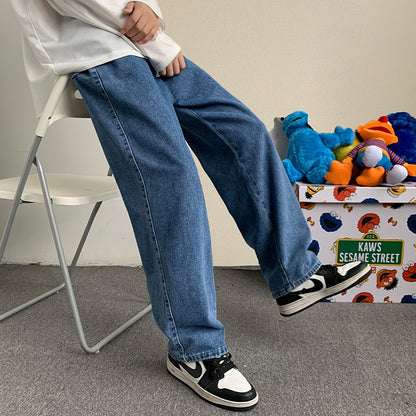Men Straight Wide-Leg Baggy Jeans - Trend Zone